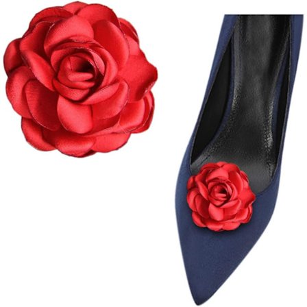 2 stk. stofrose sko clips aftagelige blomstersko spænder sko pynt sko smykker dekoration til høje hæle