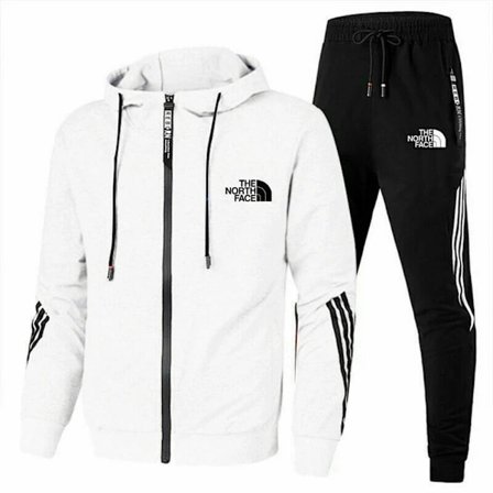 The North Face Träningsset för män med hoodie, sweatshirt, joggingbyxor, 2 delar/set, sportkläder, vit vit M Vit
