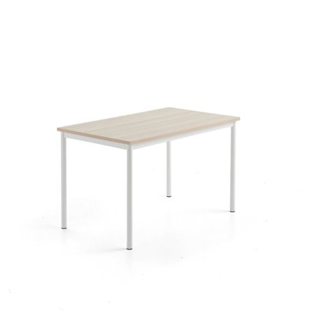 Skrivebord SONITUS PLUS, 1200x700x720 mm, støjreducerende ask højtrykslaminat, hvid