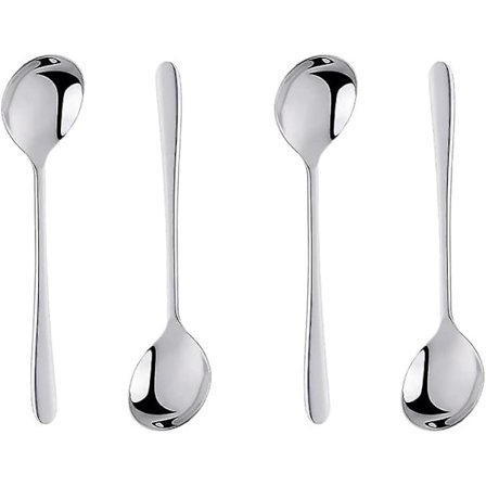 8-osainen kahvilusikkasetti, hopeinen ruostumaton teräs teelusikka, mokkalusikka, jälkiruokalusikka, 12 cm