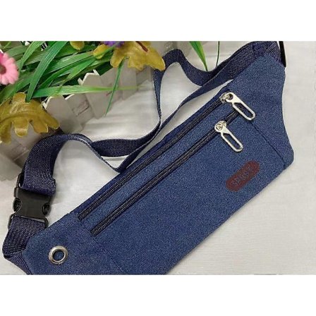 Reseväska i canvas, osynlig stöldskyddande ficka, mörkblå, under 20L