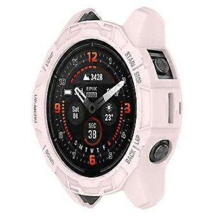 ENKAY HAT PRINCE Kompatibel med Garmin Fenix 7S / 7S Pro / epix Pro 42mm TPU Ihåligt Skydd Anti-Fall Sportklocka Fodral (Rosa)