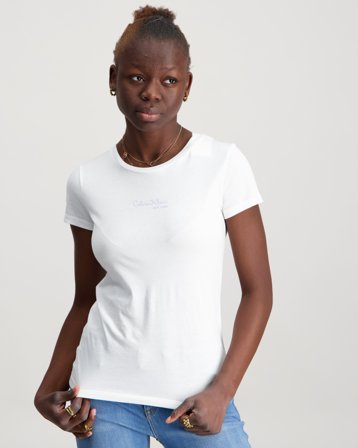 Calvin Klein SIGNATURE AW S/S T-SHIRT Wit T-shirts Meisjes - Kids Brand Store