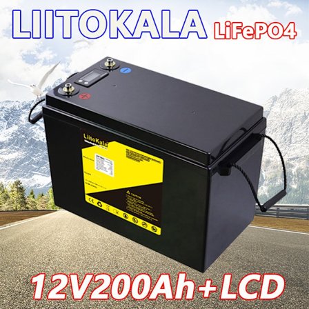 LiitoKala 12V90Ah 100Ah 12,8V120Ah/150Ah/200Ah/240Ah/300Ah LiFePO4 batteri til autocampere Golfvogn Off-Road Off-grid
