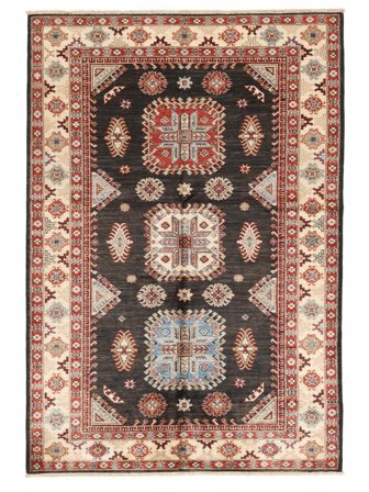Kazak Ariana Matot Matto 141X208 Ruskea/Musta Villa, Afganistan