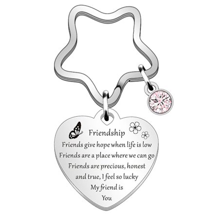 Nøkkelringgave til bestevenn - Sentimentalt og inspirerende gave for å muntre opp kvinner - Vennskapsgave til henne