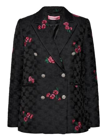 Firdos Flower Blazers Double Breasted Blazers Svart Custommade