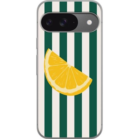 Kompatibelt Mobildeksel til Google Google Pixel 9 Pro Sitrontrykk gul sitrus frukt sommerkjøkken mønster retro design tapet inspirasjon frisk stil