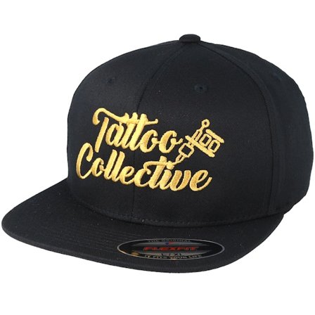 Tattoo Collective - Logo Black/Gold Flexfit Flexfit Black Cap - @ Hatstore