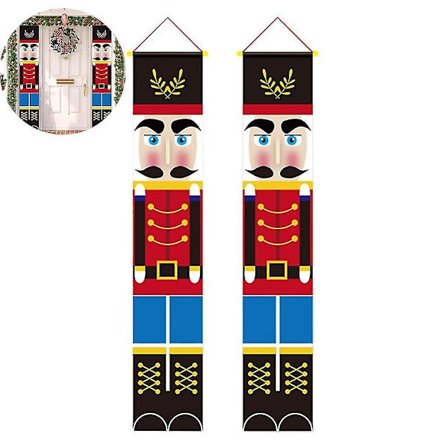 2 stk. Nøddeknækker Julebannere Vagtpost Soldat Model Bannere Til Juledekorationer, Indendørs