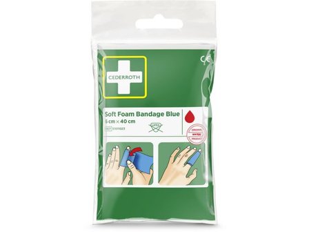 Cederroth Plåster Soft Foam blå 6x40cm - Lyreco - Skyddsutrustning - Första Hjälpen - Förband och Refill