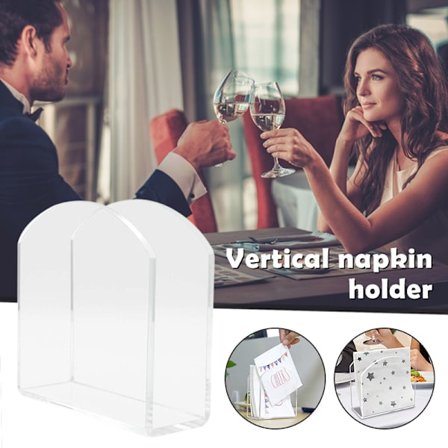 Vertikal servetthållare Klar plastvävnadsdispenser Case för hemmarestaurang Matbord 12*12*5cm