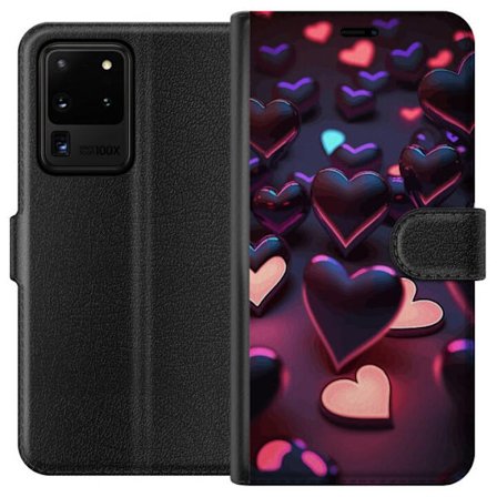 Kompatibel Tegnebogsetui til Samsung Samsung Galaxy S20 Ultra Midnatshjerter