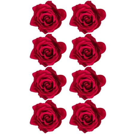 8-pack röda rosor blommiga hårnålar blommiga brosch bröllopsblommor simuleringstillbehör