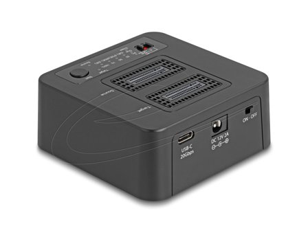 Delock USB 20 Gbps M.2 Dockingstation für 2 x M.2 NVMe PCIe SSD mit Klon- und Löschfunktion