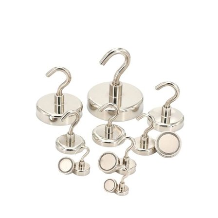 Magnetkrok med neodymmagnet - Ø36 mm, belastningskapasitet 55 kg, 10-pk