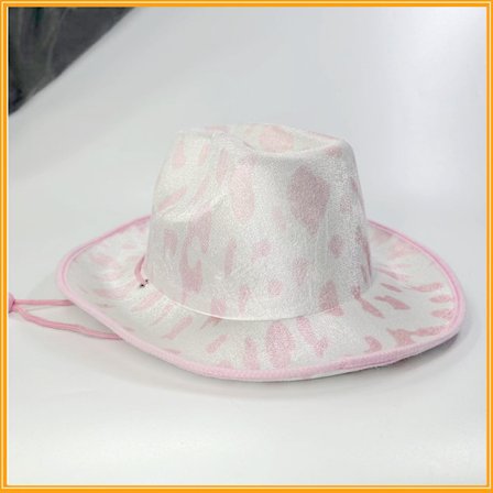 Rosa prikkete cowboyhatt Halloween Western Milk Cowboyhatt