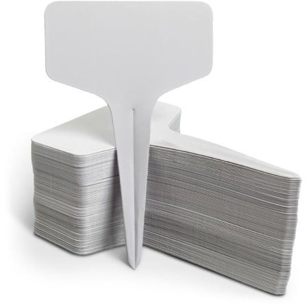 Plastväxtmarkörer Trädgårdsmärken T-typ Trädgård Namn Taggar Örter Krukor Vit