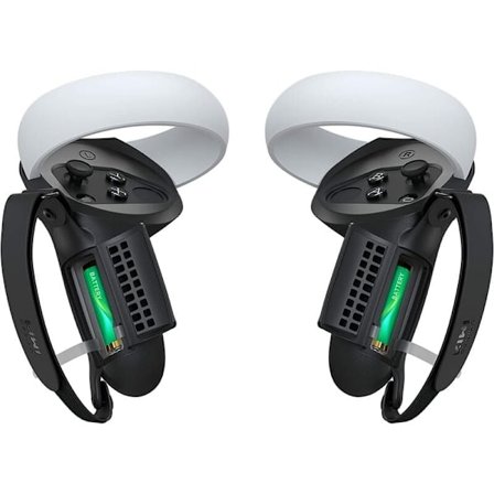 [Pro-version] Kompatibla handtagsskydd med Quest 2-kontroller med batterilucka, skydd med knogskydd (svart)