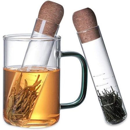 2 stk. varmebestandig glas teinfuser, klar tefilter, te tu
