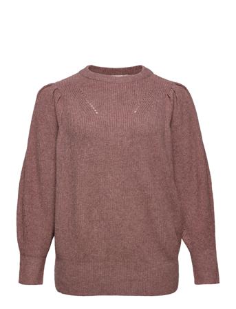 Carfia Katia L/S Pullover Knt Brown ONLY Carmakoma