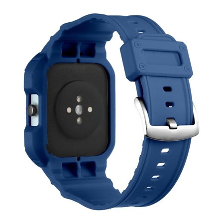 Amazfit GTS 4 / 3 / 2 / 1 silikoneurrem med integreret cover - Midnatsblå