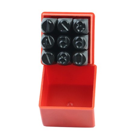 Stempel / punsle bogstaver, alfabeter og tal markører 1 - 9, numer