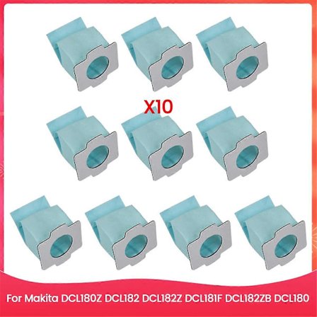 10 Støvsugerposer Samlersæt til Makita DCL180Z DCL182 DCL182Z DCL181F DCL182ZB DCL180 Rreplacement Sp