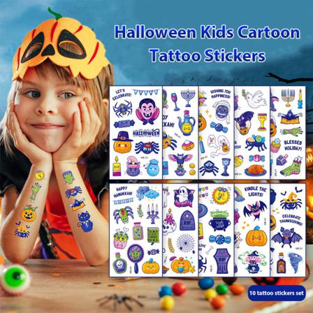 Tillfälligt Klistermärke För Halloween Tecknade Barn