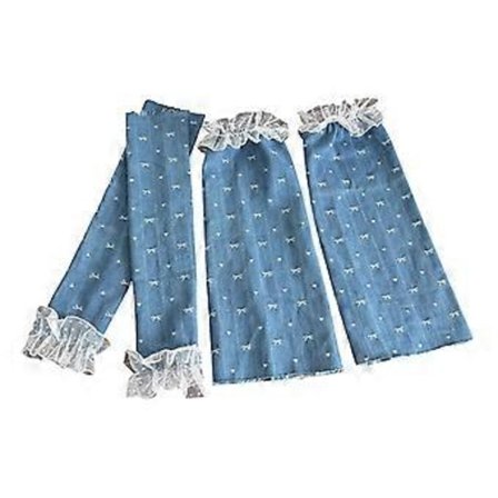 Æstetiske Denim Rosetmønster Armvarmere Benvarmere til Kvinder Pige Sød Flæse Blondekant Arm Ben Beskyttelse Streetwear