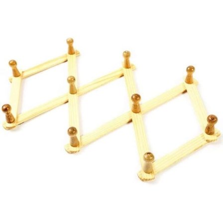 Knagerække - Ikke specificeret - Udtrækkelig - Træ - 10 kroge - Kan forlænges fra 32 til 89 cm