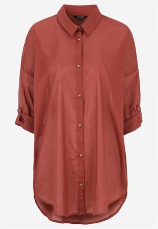 Cellbes of Sweden - Strandskjorta med uppvikbara ärmar - rost - för damer - 38/40