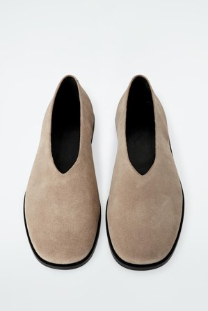 COS Femme Ballerines En Daim in Beige