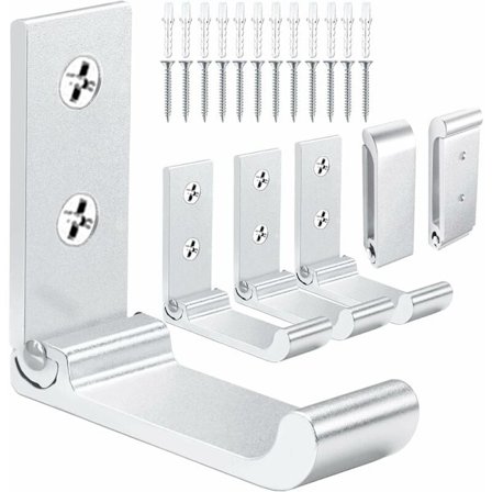Foldbare Vægkroge Aluminium Foldbare Kroge til Ophængning Foldbare Tøjkroge Badeværelse Væg Håndklædekroge Hovedtelefon Vægkroge (Sølv 6 stk)