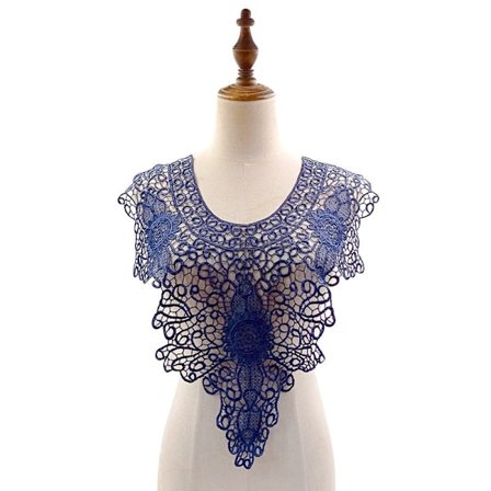 Lös krage för damer Avtagbar halv fluga ihålig broderad