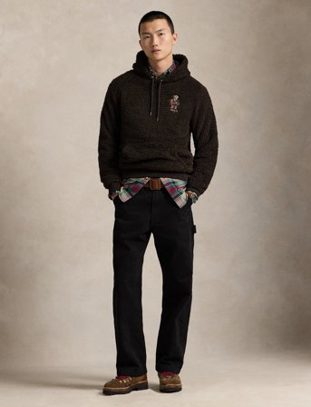 Polo Ralph Lauren Polo Bear Pile Fleece Hoodie - Brown - S