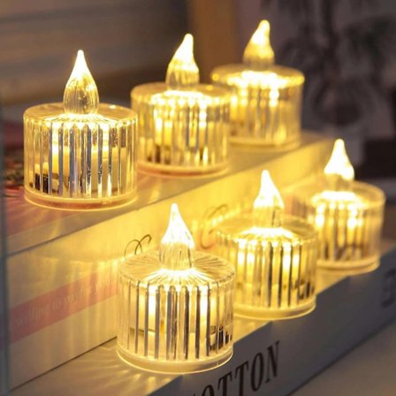 Projektion Elektronisk Ljuslampa Juldekoration Simulering Ljuslampa LED Flamfri Liten Teljuslampa