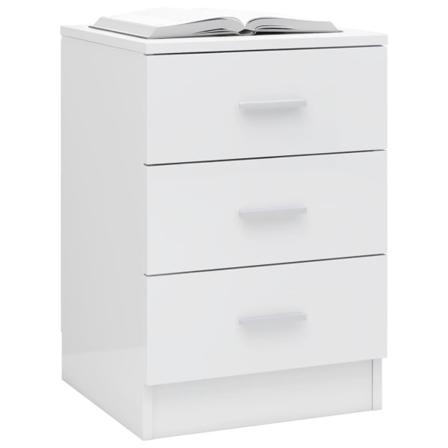 Vidaxl Sängbord 2 St Vit Högglans 38x35x56 Cm Konstruerat Trä Vit