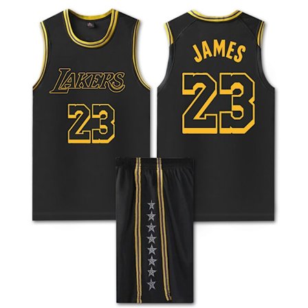 NBA Basketball Uniform LAL Black Suit-No. 23 James