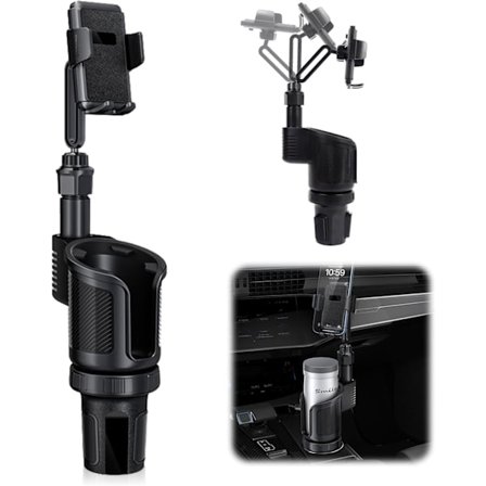 Biltelefonholder - Multifunktionel biltelefonholder til instrumentbræt, solskærm, bakspejl, bord, 360° roterbar og sammenklappelig biltelefonholder