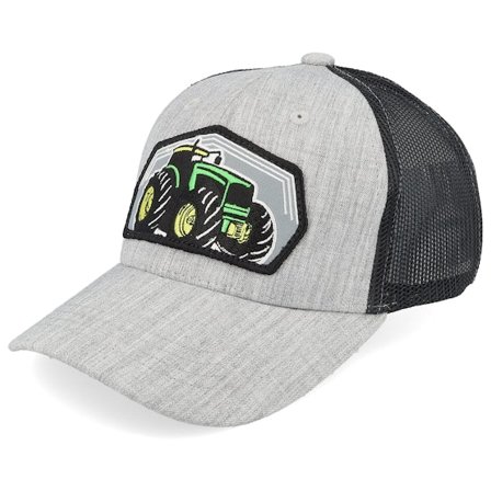 Kiddo Cap - Kids Big Tractor Grey Patch Heather Grey/Black Trucker Trucker Grey Cap - @ Hatstore