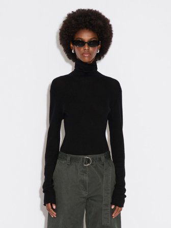 Holzweiler Merino Rib Turtle - Black - Women's - M
