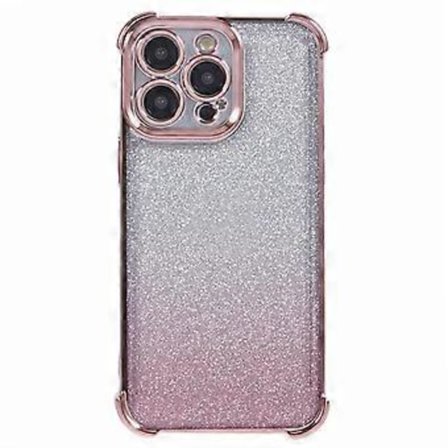 For iPhone 15 Pro Max Deksel TPU Glitter Gradient Telefondeksel med Elektroplettert Ramme (Stil E)