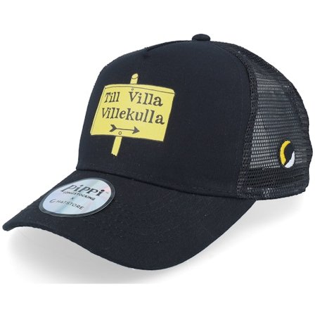 Pippi Långstrump - Svart trucker Keps - Kids Till Villa Villekulla Black Trucker @ Hatstore