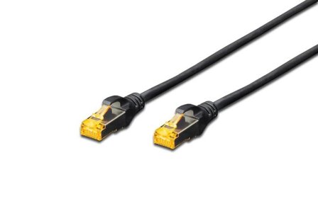 Digitus S-FTP PatchCord Cat6a. LSZH CU Black 0.25m Factory Sealed