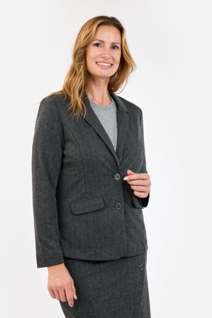 BRANDTEX - Blazer - Grå Melleret - Nålestribet
