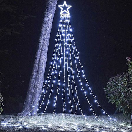 Juldekorationer Utomhusbelysning Stjärna Julgran Ljus Timer Julstjärna Ljus för Trädgård