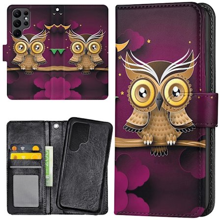 Samsung Galaxy S25 Ultra - Lommebok Deksel Lysbrun Ugle