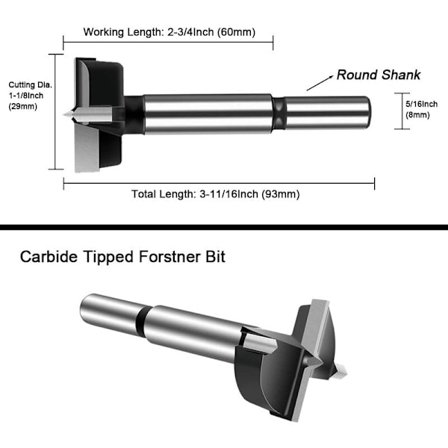 1 st Forstner-borr för trä, 29 mm träförsänkare hårdmetall träborr