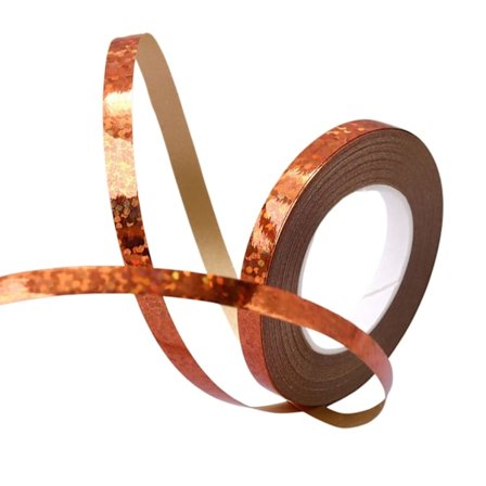 Glitrende dekorationsbånd - orange - 10 meter